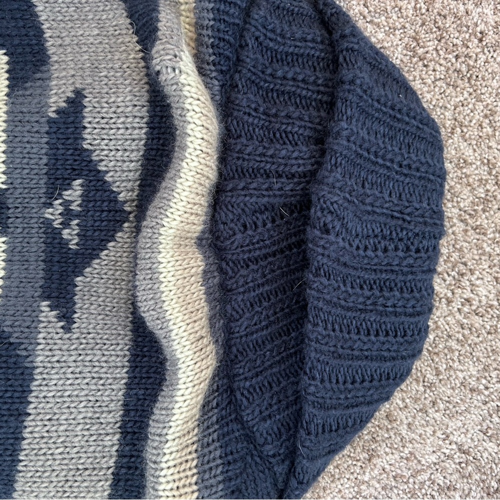 Stetson Indigo Aztec Belted Cardigan. Wool blend. Shawl collar. Tribal. Western - Picture 15 of 15